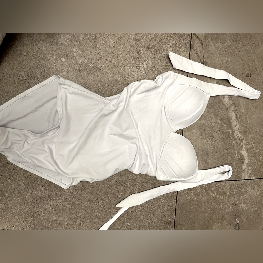 Bridal tie one piece bathing suit medium